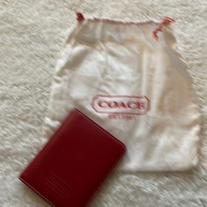 Coach red leather ID case